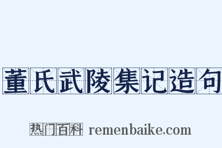 董氏武陵集记造句是什么意思的图片